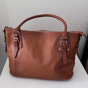 Kattee Brown Genuine Leather Satchel